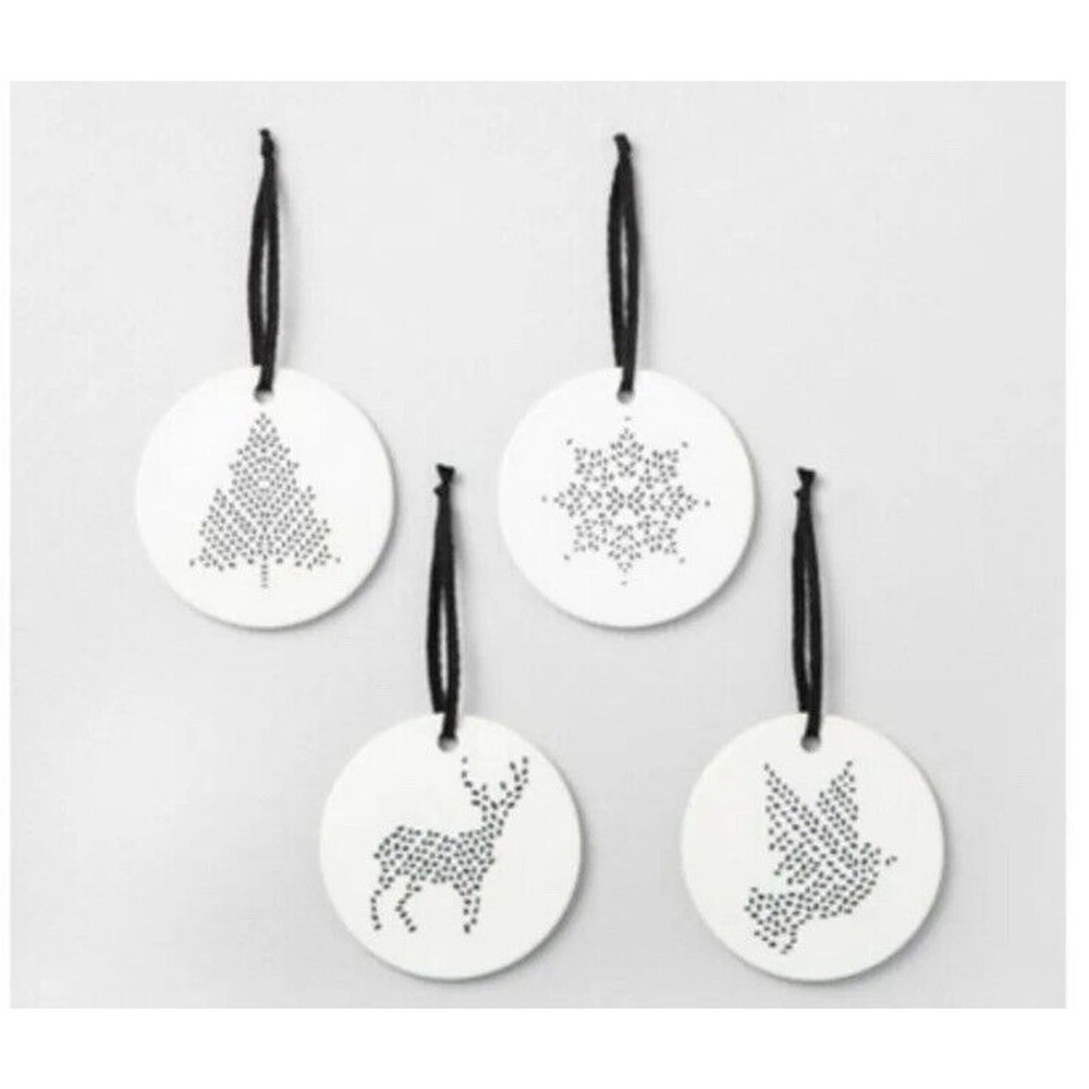 Hearth And Hand Magnolia Set Of 4 Porcelain Ornaments New In Box